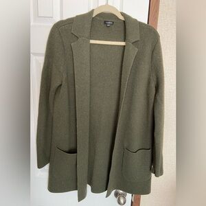 Talbots Forest Green Open‎ Front Cardigan